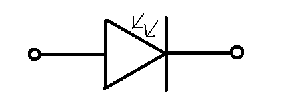 S&iacute;mbolo de un diodo receptor de infrarrojos